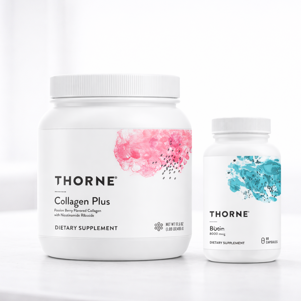 Two Thorne supplements on a white background