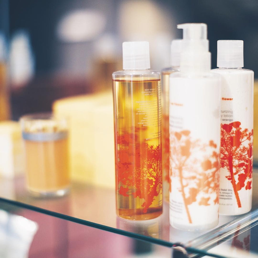 Red Flower bath and body products