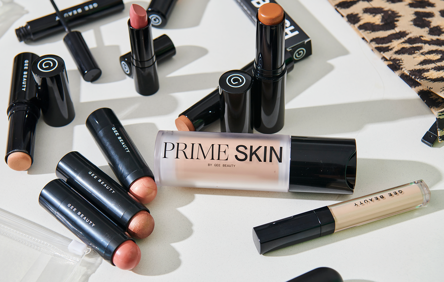 GEE Beauty makeup products and Prime Skin